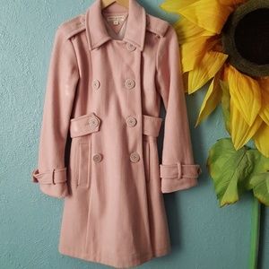 Tommy Hilfiger pink wool blend trench sz M